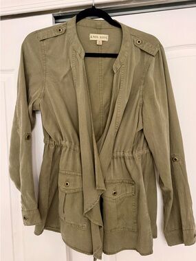 Knox Rose Moss Green Lightweight Drawstring Utility Jacket
